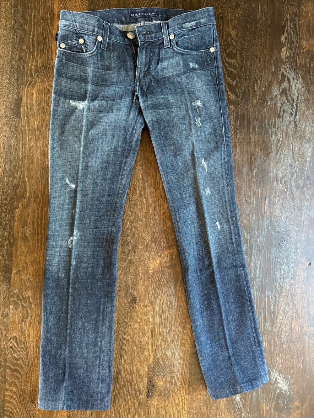 Original Rock & Republic Straight Leg Jeans in Dark Blue Wash